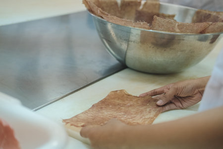 hand cooking dried grilled roasted baked crispy pork