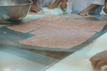 hand cooking dried grilled roasted baked crispy pork