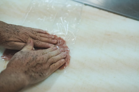 hand cooking dried grilled roasted baked crispy pork