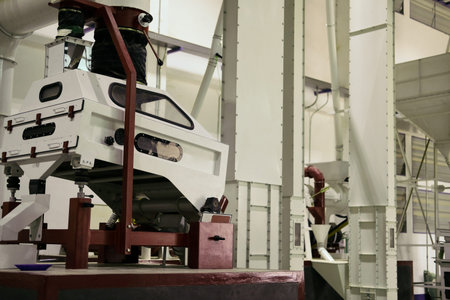 precleaner destoner machine. coffee processing in food factory industryの写真素材