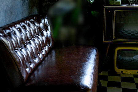 brown leather sofa couch chair in living room