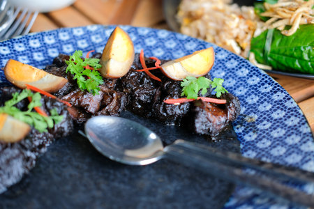 sweet savory stewed pork & egg with chinese herb spices. anise, pepper, cinnamon, nutmeg