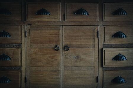 old vintage retro drawer cabinet in living room interiorの写真素材