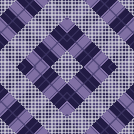 Seamless tartan plaid pattern in purple tone. Vector illustration.のイラスト素材