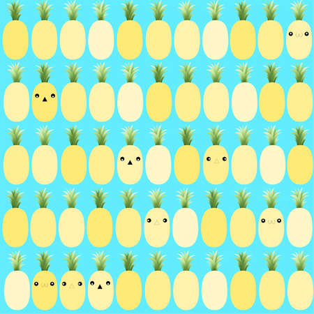 Pattern with Pineapplesのイラスト素材