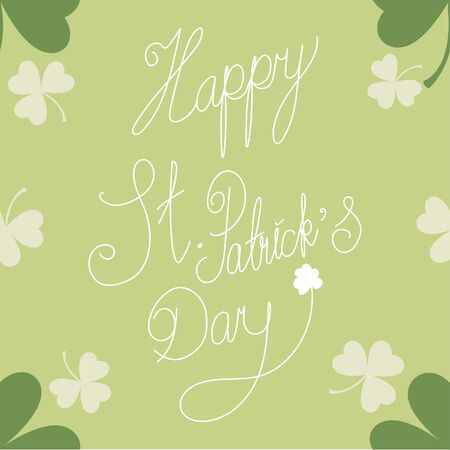 Saint Patrick's Day seamless for background with text and clover leaves Vector illustration.のイラスト素材