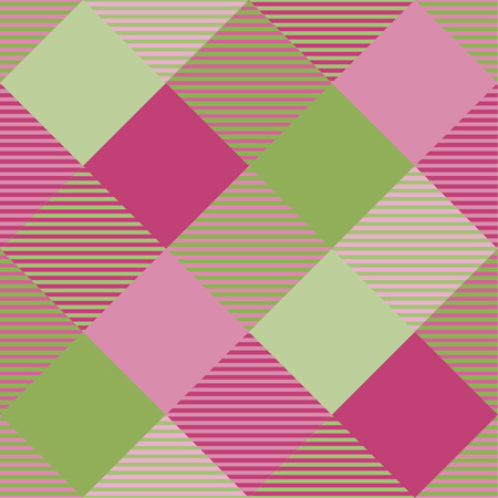 Seamless tartan plaid pattern in green and pink tone.のイラスト素材