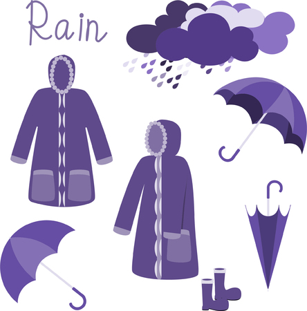 Raincoat vector on white background,rainy season concept.のイラスト素材