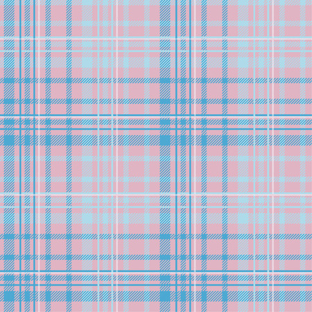 Seamless tartan plaid pattern in blue and pink tone.のイラスト素材