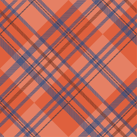 Tartan pattern,Scottish traditional fabric, orange tone background,のイラスト素材