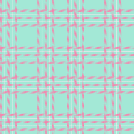Seamless tartan plaid pattern in blue tone and pink line.のイラスト素材