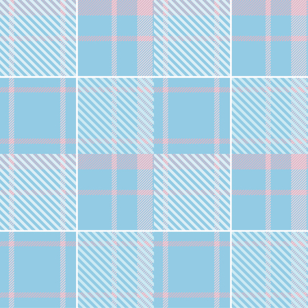 Seamless tartan plaid pattern in blue and pink tone.のイラスト素材