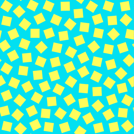 Abstract random  squares seamless pattern in blue and yellow color. Retro  style.のイラスト素材