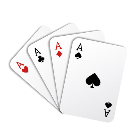 Realistic Playing Cards Aces Isolated On A White Background