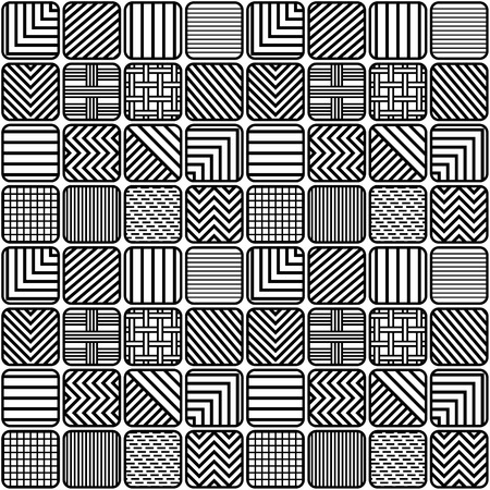 Black And White Texture. Different Rhythms Of Lines.のイラスト素材
