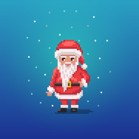 Pixel art santa claus personage.のイラスト素材
