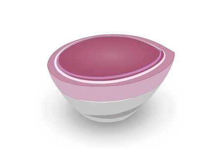 Pink Cream Cap Bottle, Cosmetic Jar Isolated on White  Background - Illustration Vectorのイラスト素材