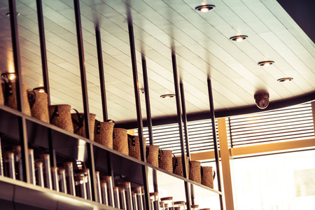 A security camera in the coffee shopの写真素材