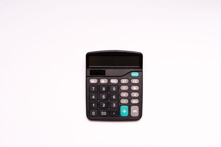 isolate of black calculator for finance and business manの写真素材
