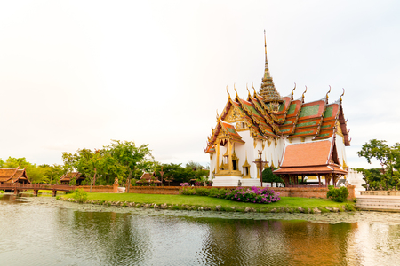 SAMUT PRAKAN, THAILAND, Sep 2017: The ancientcity Phra Thinang Dusit Maha Prasatのeditorial素材