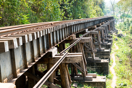 the track of the death railway at Kanchanaburi, Thailandの写真素材