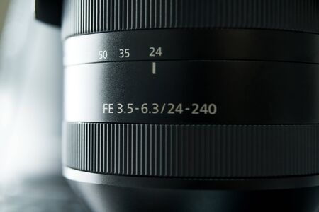 SHANGHAI, CHINA - APR 2018: the Sony A7 RII mirrorless lens. Optical Steady Shot of Sony camera made with macro lens for editorial proposeのeditorial素材