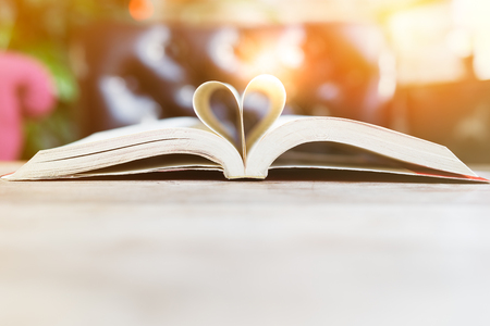 book in heart shape, wisdom and education concept, world book and copyright dayの写真素材