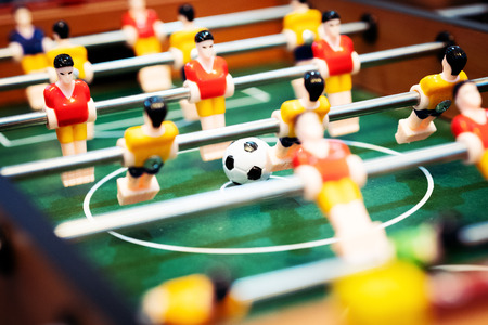 Foosball table soccer. football player, sport conceptの写真素材