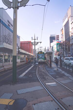 SAPPORO HOKKAIDO, JAPAN - NOV 2018 : loop line, local public car in Sapporo cityのeditorial素材