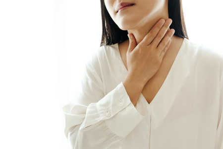 neck shoulder injury painful women suffer from working healthcare and medicine recovery conceptの写真素材