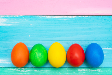 Easter egg, happy Easter sunday hunt holiday decorationsの写真素材