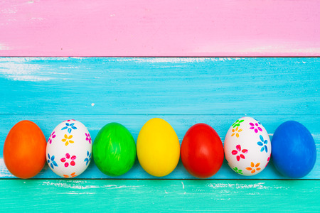 Easter egg, happy Easter sunday hunt holiday decorationsの写真素材