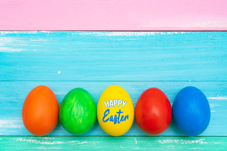Easter egg, happy Easter sunday hunt holiday decorationsの写真素材