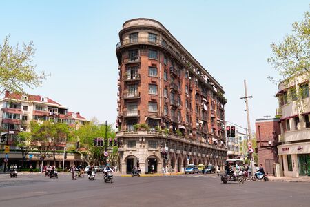 SHANGHAI CHINA, APRIL 2019 : old apartment building on Wukang road in Shanghaiのeditorial素材