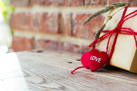Happy Mothers Day, Heart shape with LOVE word, Gift box and flowerの写真素材