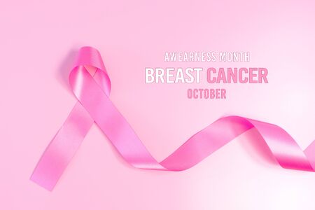 Pink ribbon symbol. Breast Cancer Awareness Month Campaignの写真素材