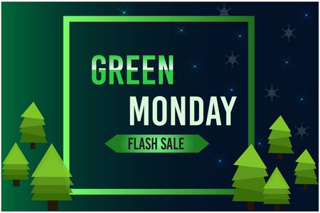 Green monday sale pine tree on frame backgroundのイラスト素材