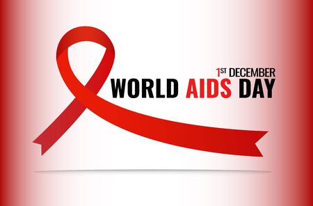 World Aids Day concept. Aids Awareness Red Ribbon. Vector Illustrationのイラスト素材
