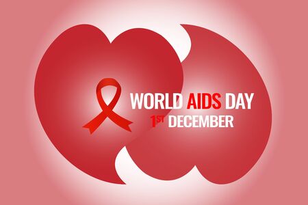 World Aids Day concept. Aids Awareness Red Ribbon. Vector Illustrationの写真素材