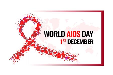 World Aids Day concept. Aids Awareness Red Ribbon. Vector Illustrationの写真素材
