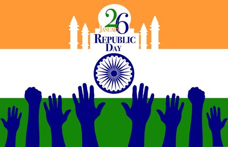 India Republic Day Celebration on January 26, Indian national day Vector illustratorのイラスト素材
