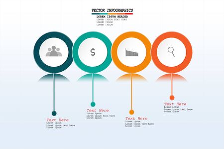 infographics work status presentation -  illustrate a strategy, workflow or team work.のイラスト素材