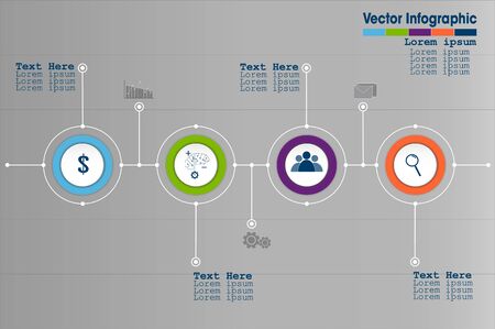 infographic workflow presentation -  illustrate a strategy, business, workflow or teamwork.のイラスト素材