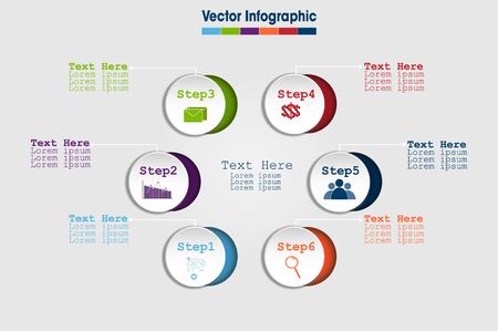 infographic workflow presentation -  illustrate a strategy, business startup, workflow or teamwork.のイラスト素材