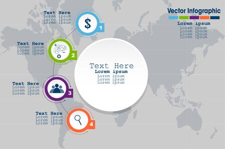 infographic work flow presentation -  illustrate a strategy, business, workflow or teamwork.のイラスト素材