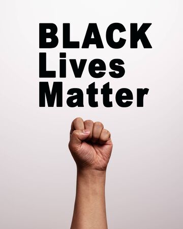 Black Lives Matter with Strong Fist as sign of Black Powerの写真素材