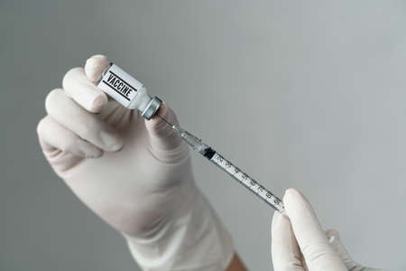 Vaccine and syringe injection for prevention, immunization and treatment from Covid-19 coronavirusの写真素材