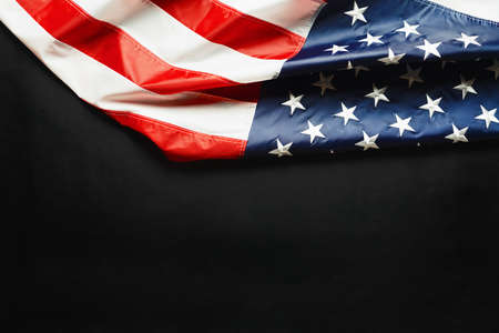 Patriot day of USA, America flag on black backgroundの写真素材