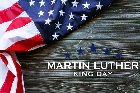 Martin Luther King Day Anniversary - American flag on abstract backgroundの写真素材