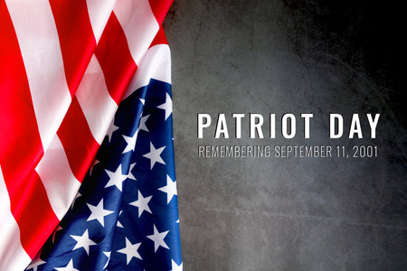 Patriot day of USA, America flag on black background
